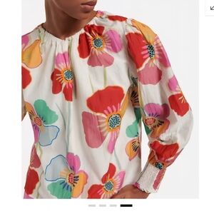 Velvet By Grahm And Spencer Womens Velvet Avery Longsleeve Floral Blouse Size M